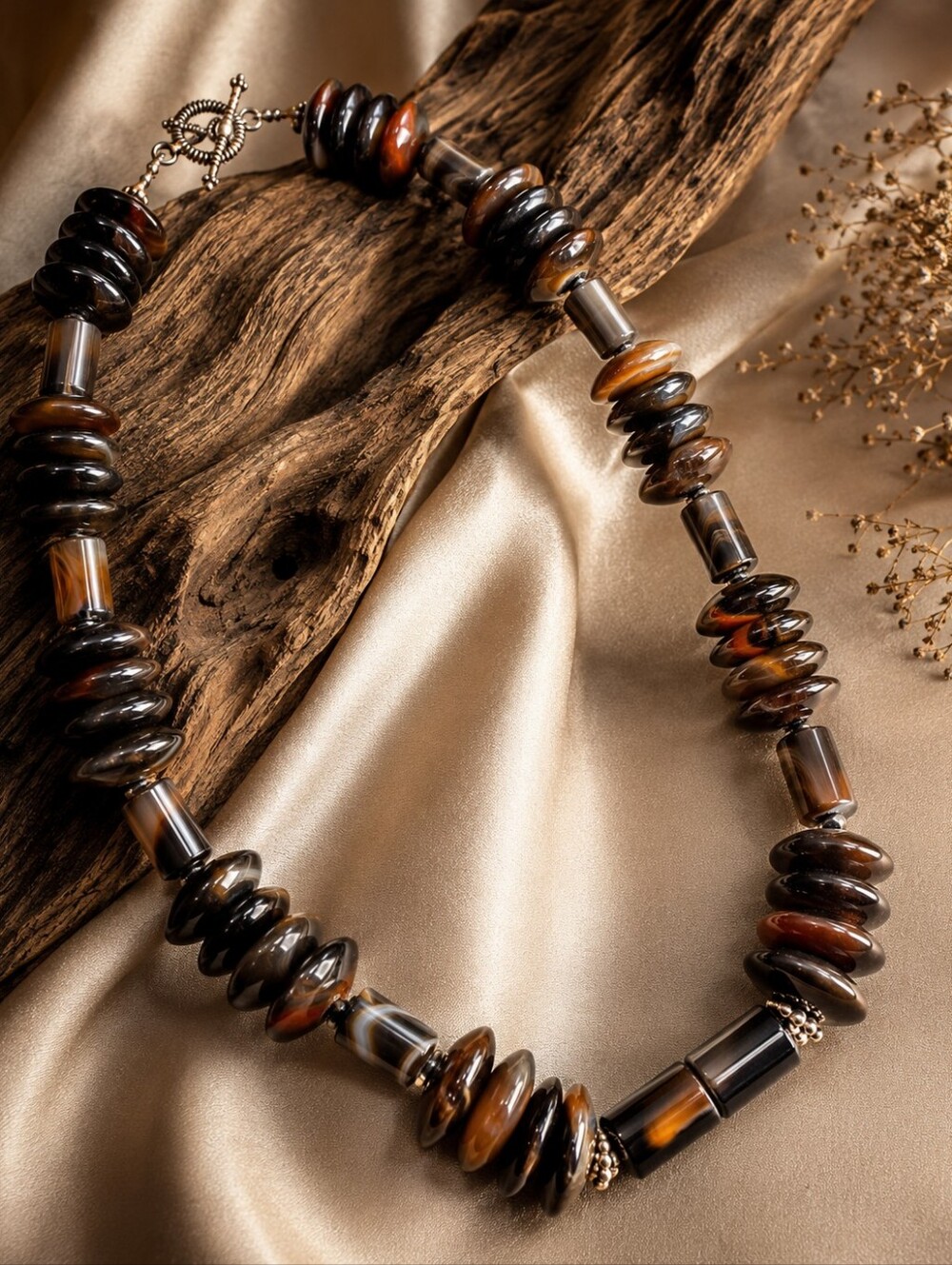Artisan Sardonyx & Banded Agate Statement Necklace